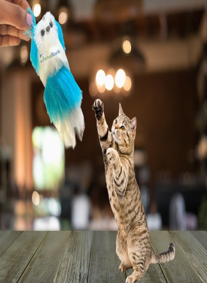 BohoBark Cat MiceToy Stuffed 2PCS Novelty Biteproof Pet Catnip Toy Kitten Interactive Toy Chewing Biting Hunting Chasing Activity Exercise Small for Cat Toy (2pcs Set) Sky Blue - Image 2